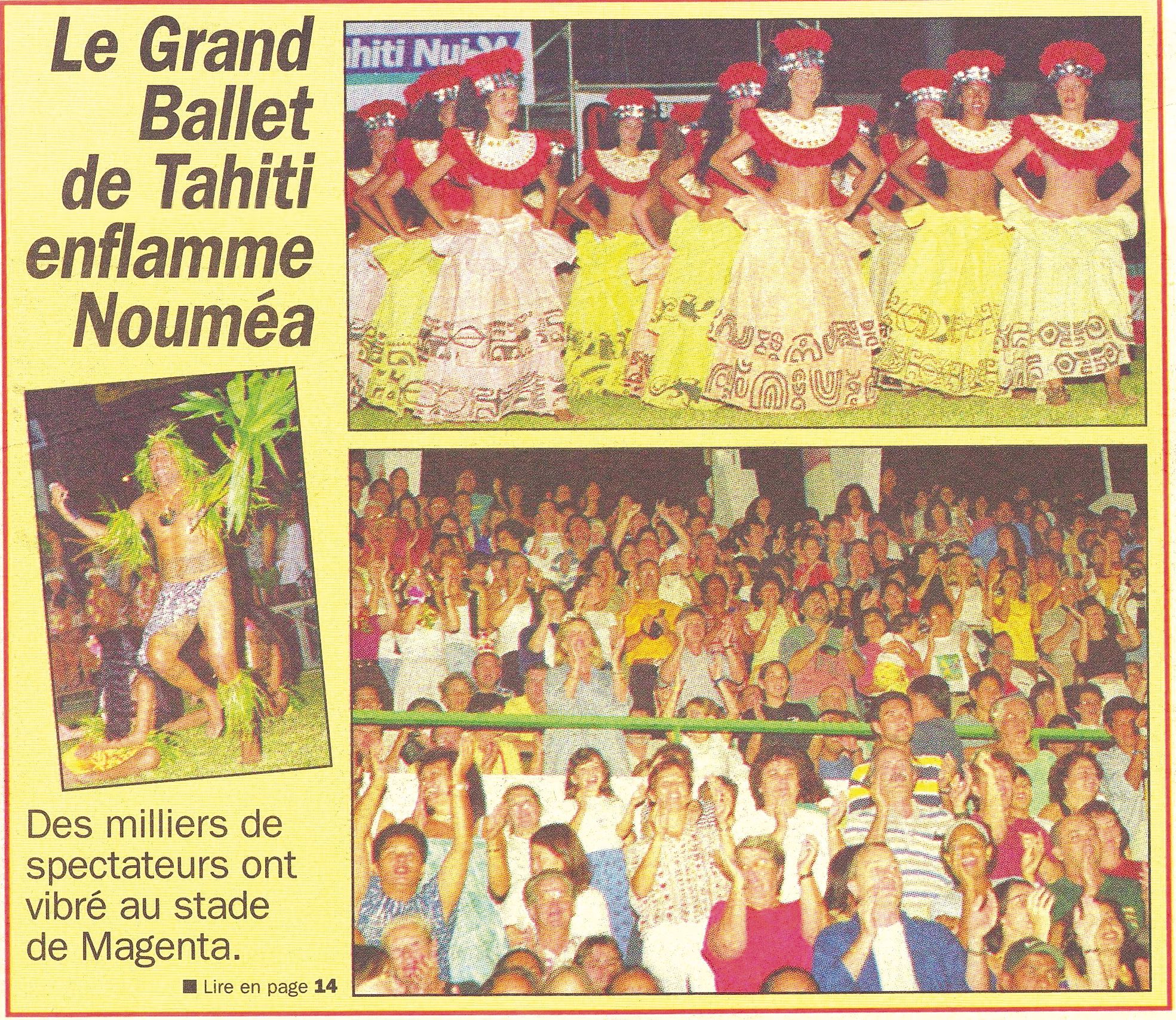 En novembre 1999, le Grand Ballet de Tahiti avait investi le stade.La scène occupait une bonne partie de la pelouse.