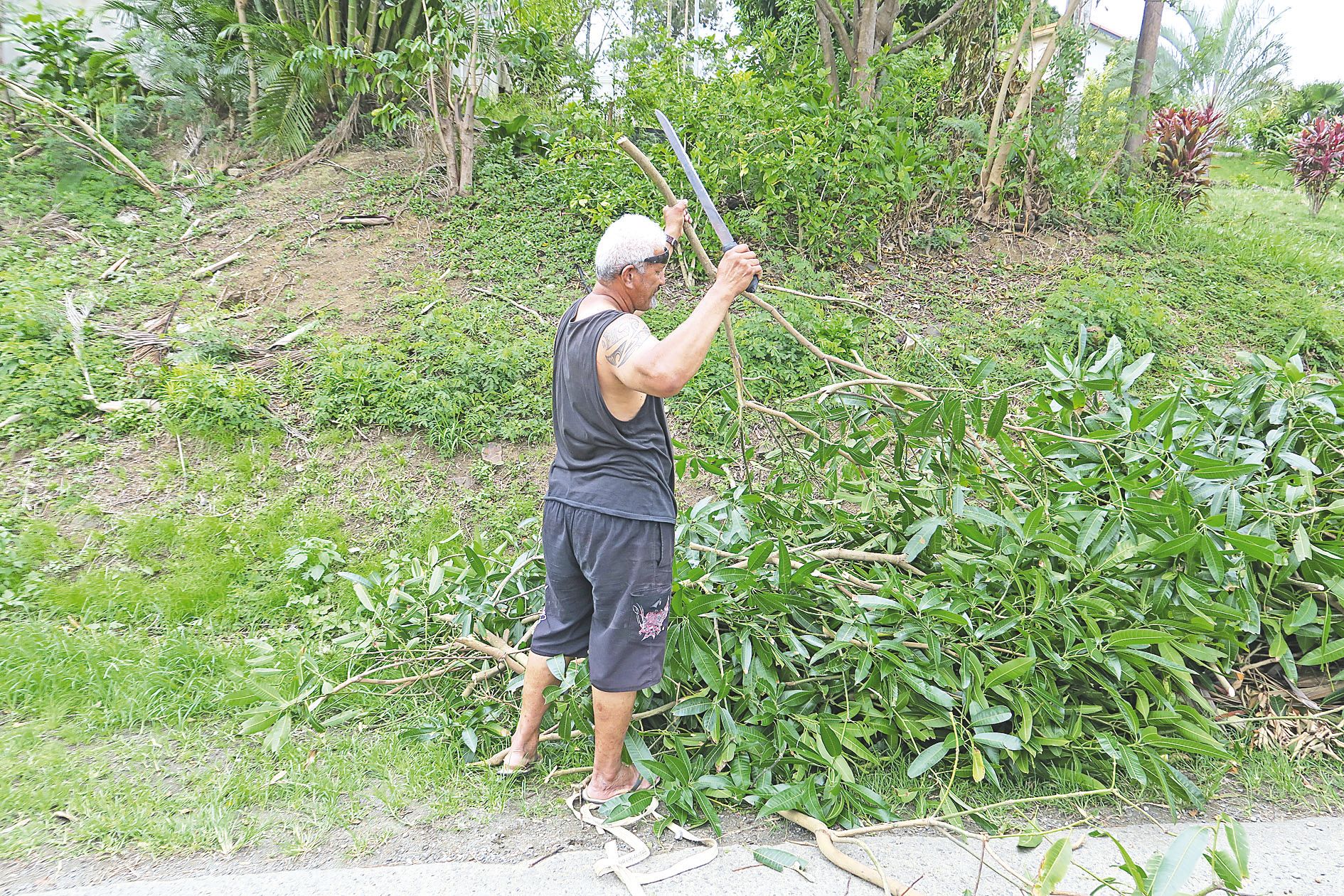 Hier matin, quelques habitants terminaient encore de nettoyer leur jardin et de stocker leurs déchets verts sur les bords de route. Certains y ont consacré tout leur week-end.