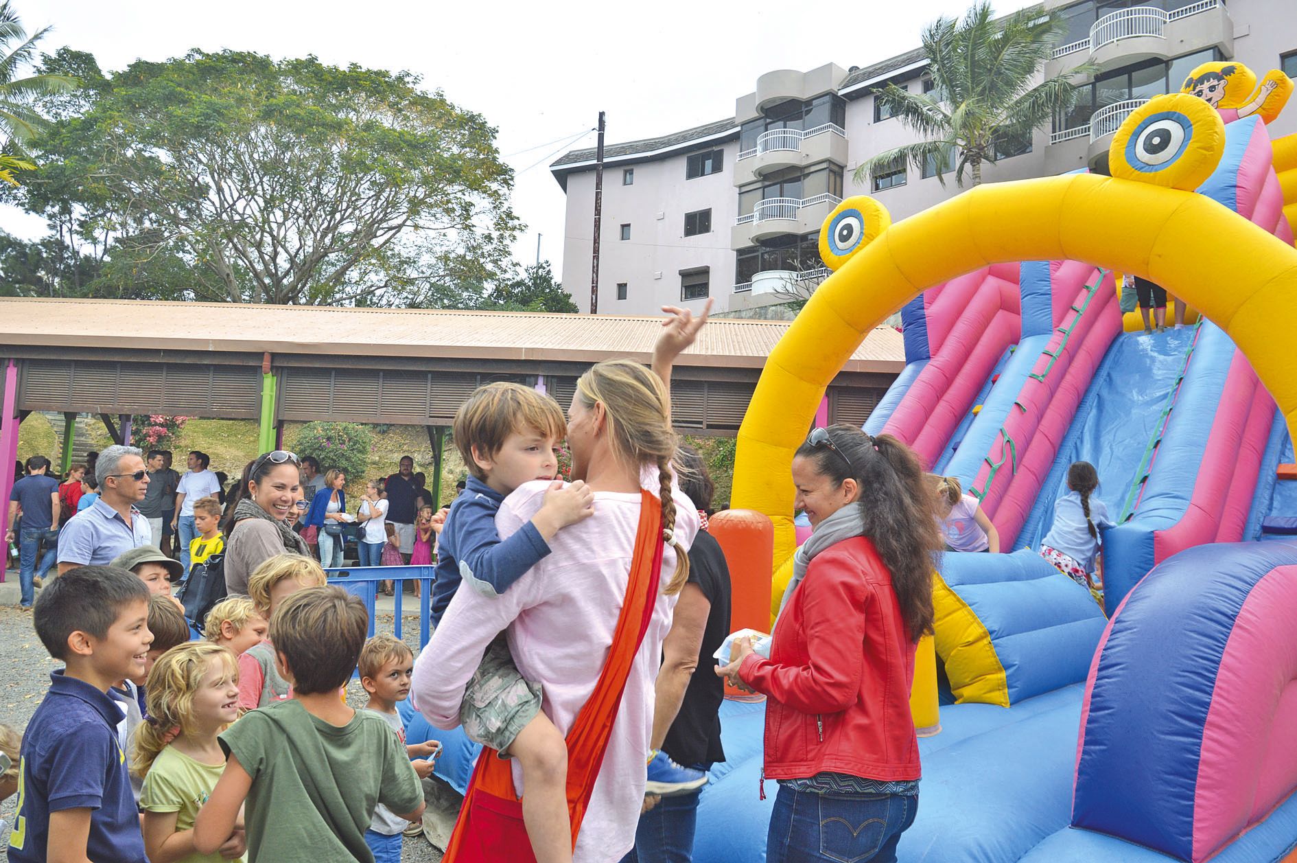 Le château gonflable, un classique qui était présent à la kermesse d’Yvonne-Dupont (Receiving), samedi dernier.