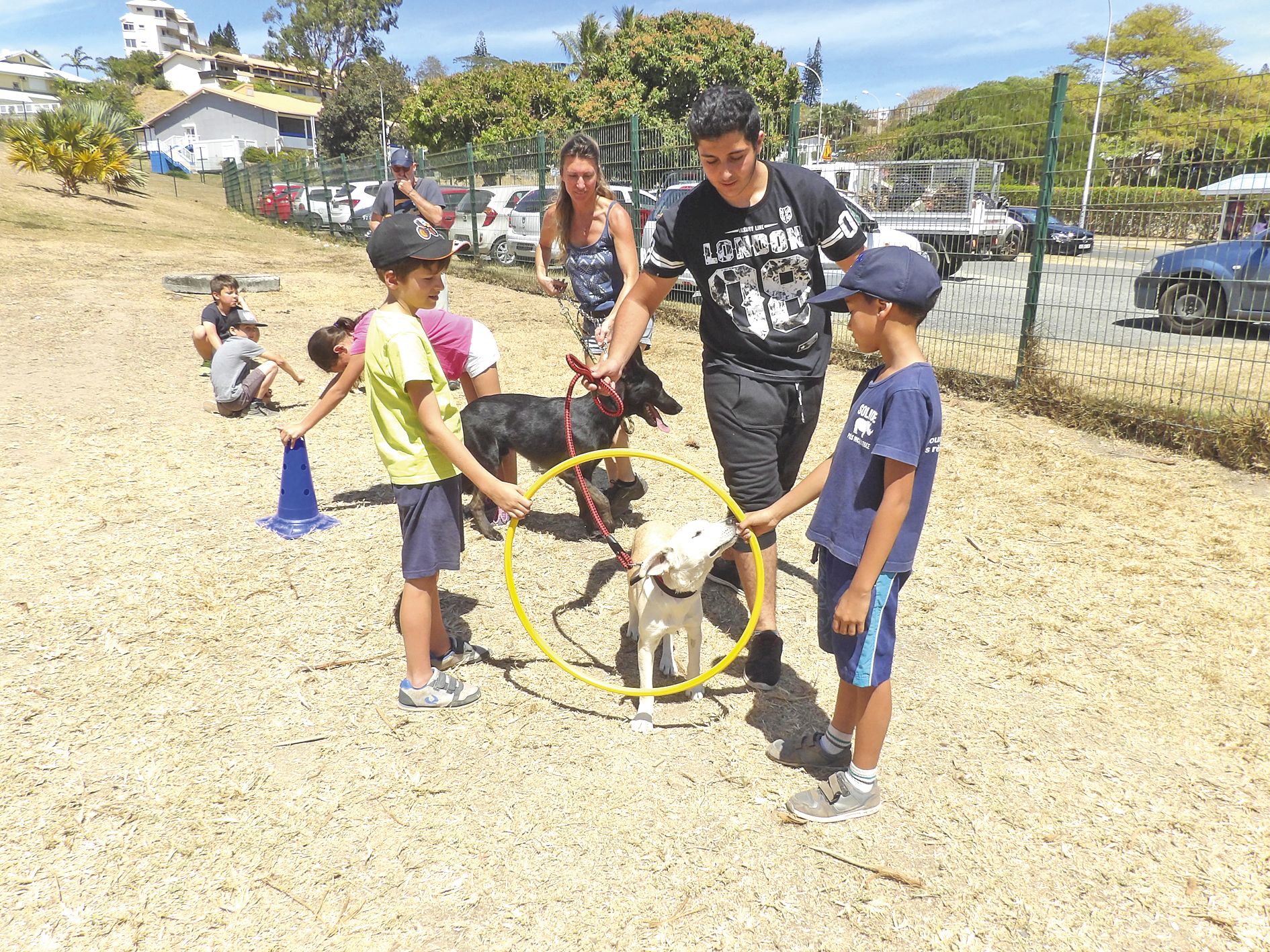 L\'école de sport et loisirs propose un stage d\'éducation canine pour les 7-11 ans. Chaque matin, trente et un enfants ont rendez-vous au parc Brunelet avec Nania, éducateur comportementaliste canin pour une semaine de sensibilisation et de prévention ca