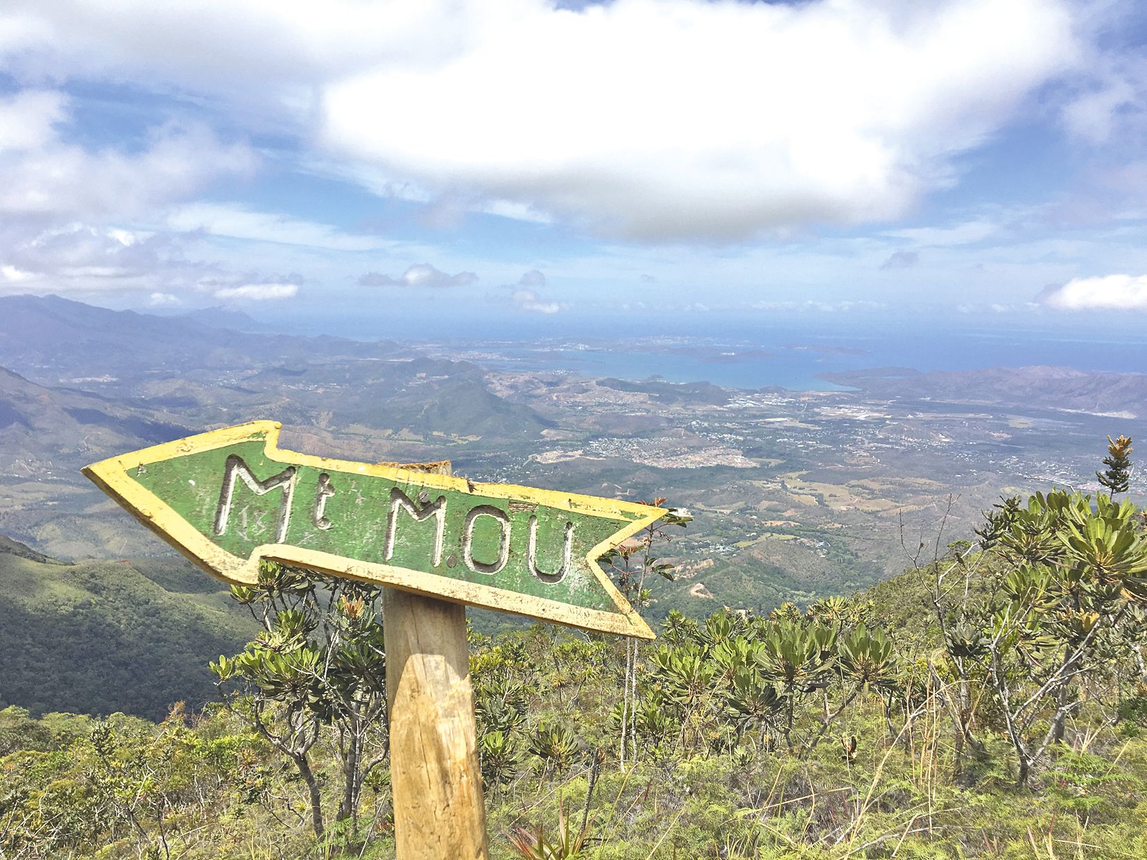 Le mont Mou s’élève à 1 219 m, ce qui en fait un des sommets les plus hauts du Grand Nouméa. La randonnée peut s’avérer ardue, avec un dénivelé de 980 m, mais aussi parce que ce sommet de Païta est souvent dans les nuages. Le sentier est donc très souvent