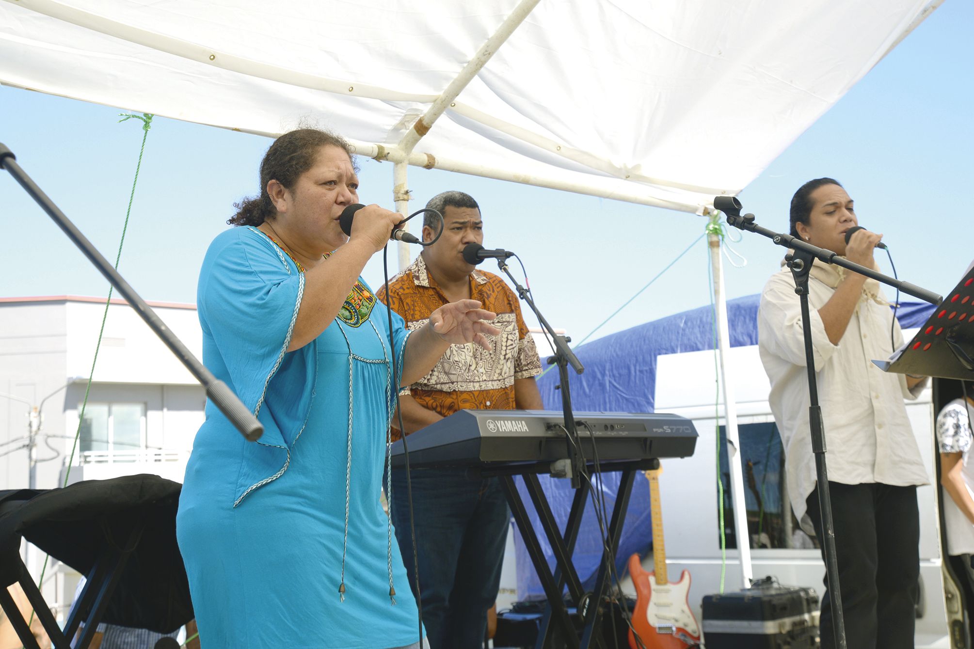 Cette année, l’association a fait appel à plus de musiciens, comme ici le groupe Hafekasi, pour venir animer l’événément. Photo T.P