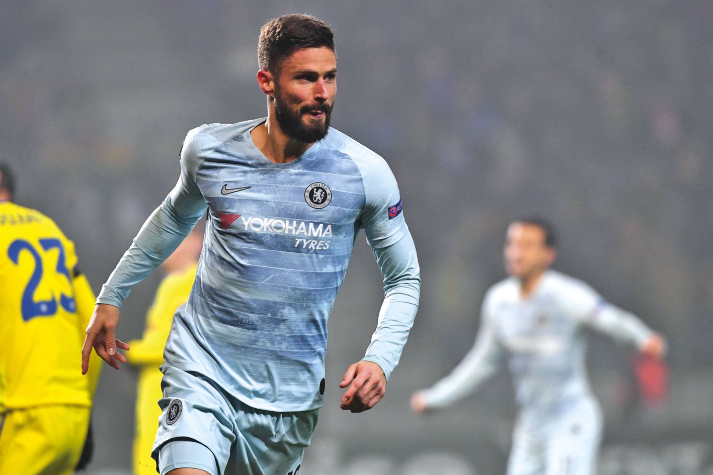 Olivier Giroud aura été l’unique buteur du match de Chelsea face au Bate Borisov hier. Photo AFP