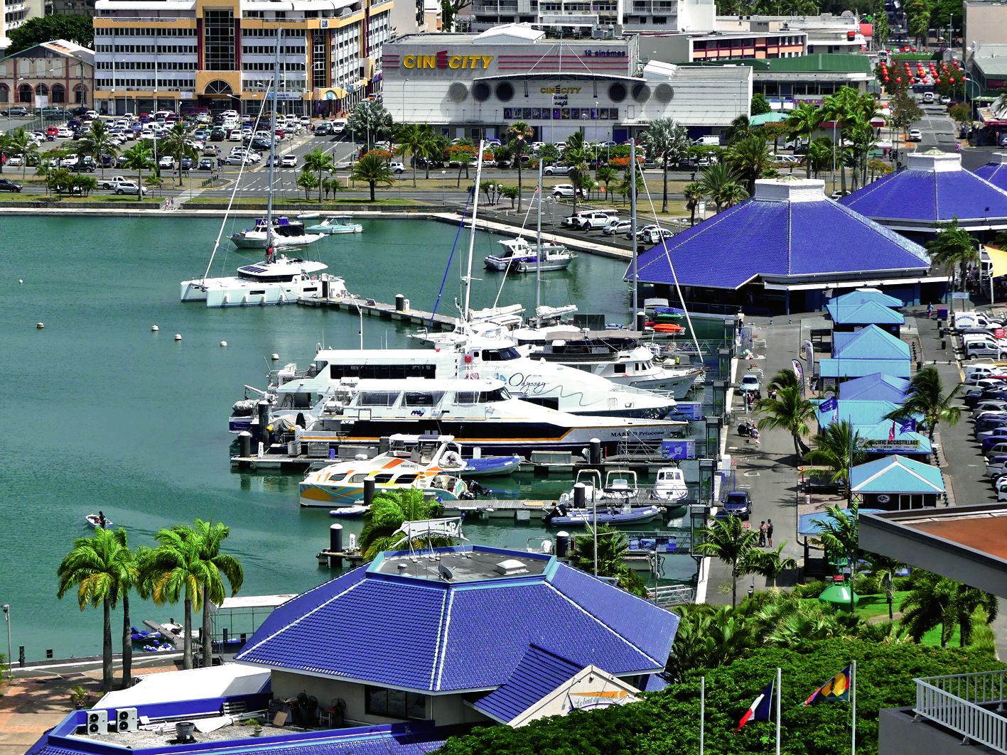 Alors qu’il était auparavant prévu d’aménager un ponton au wharf RFO, en baie de Sainte-Marie, l’arrivée des bateaux se fera finalement baie de la Moselle, en plein centre-ville. Photo G.R.