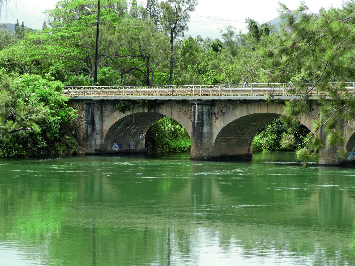 Après rétrocession de l’actuel pont routier de Dumbéa-Rivière par la DITTT, la ville compte le réaffecter pour raccorder les voies réservées aux modes doux au parc Fayard.