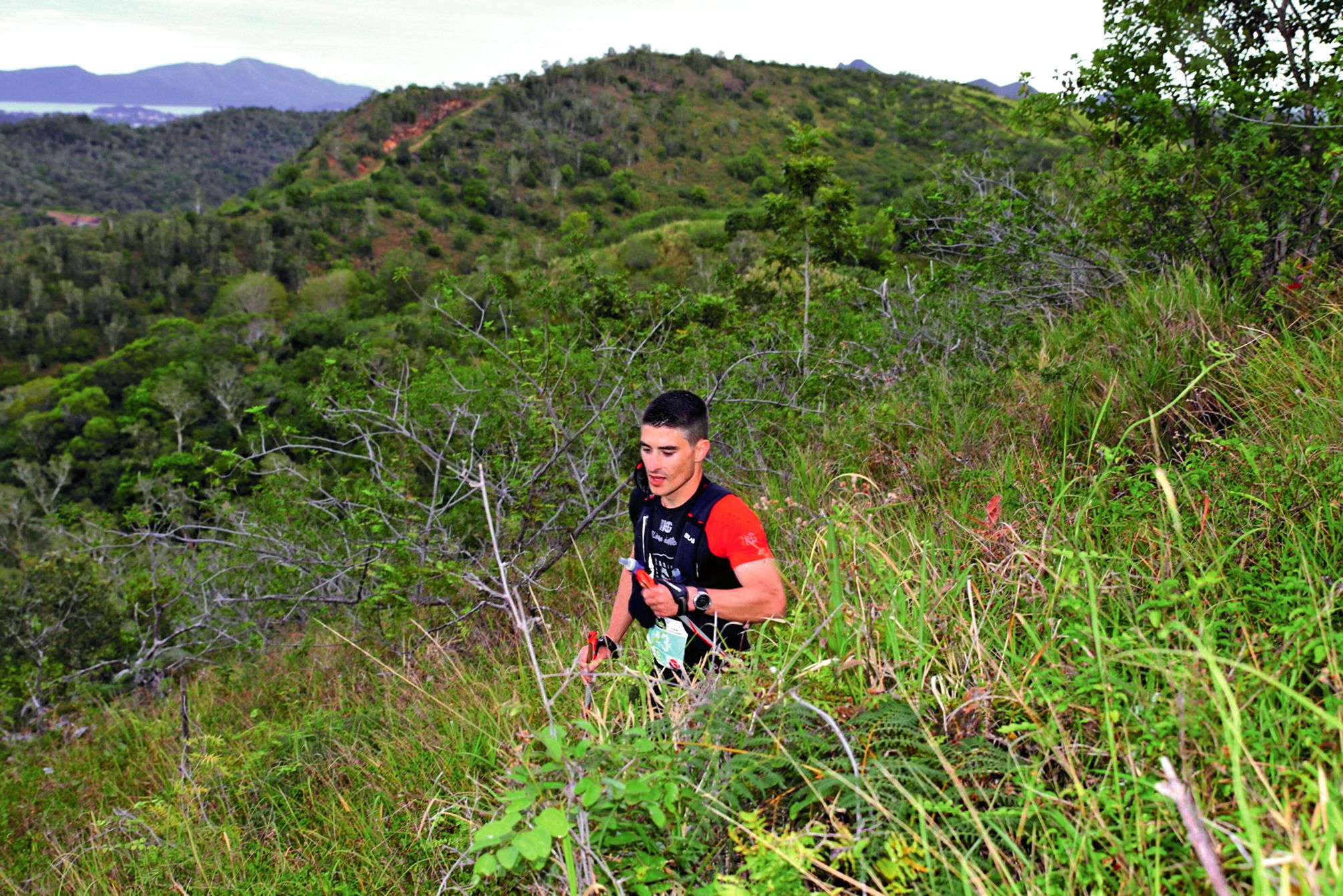 Gauthier Legrand (ici), a beaucoup apprécié la vue du mont Moné. Il est arrivé premier de la CSP Vertical race en 3 h 52’ 59??.