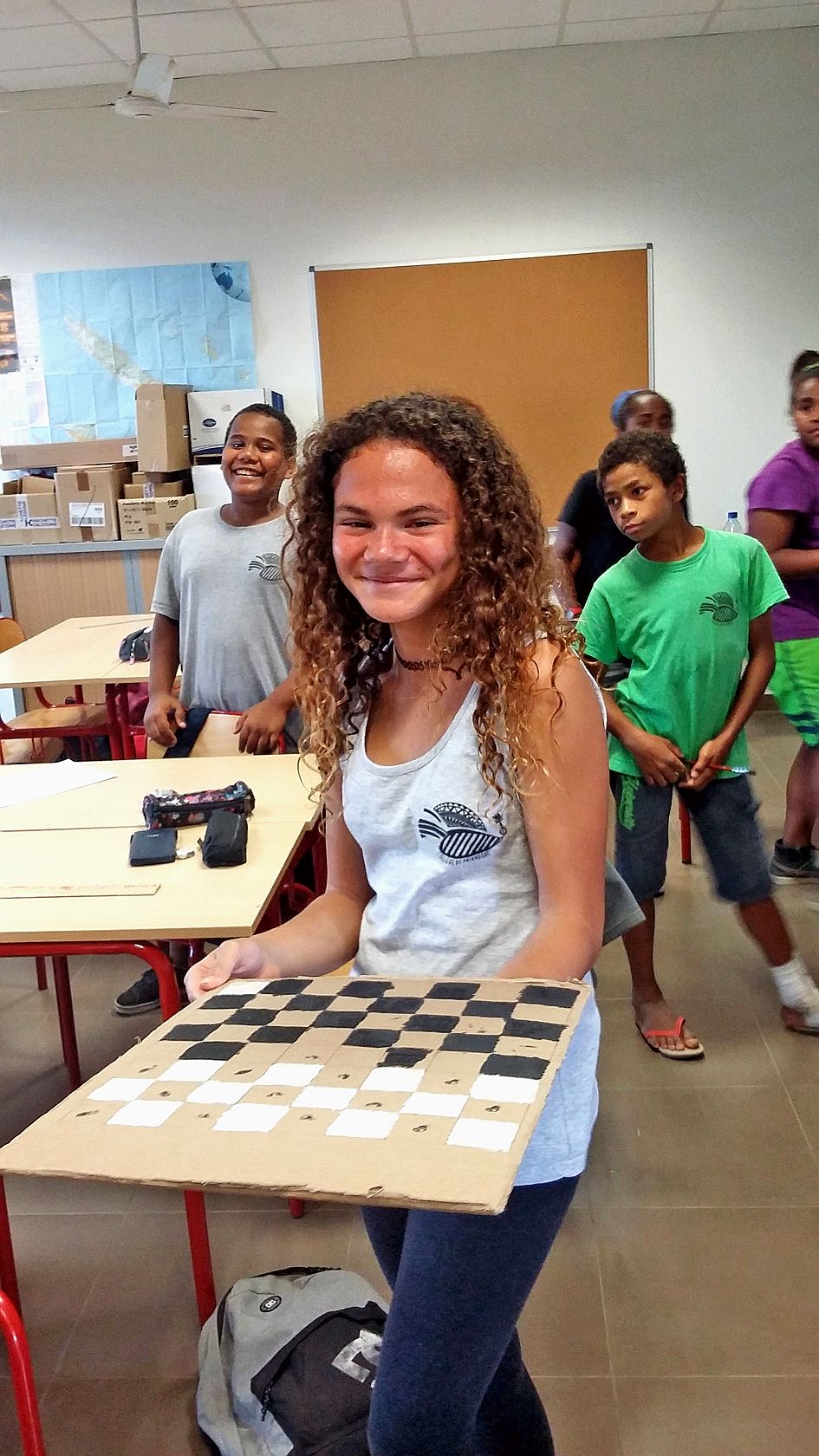 La question de l’environnement a été abordée au cours de la journée. Les collégiens ont ainsi pu créer des jeux à partir d’éléments recyclés.