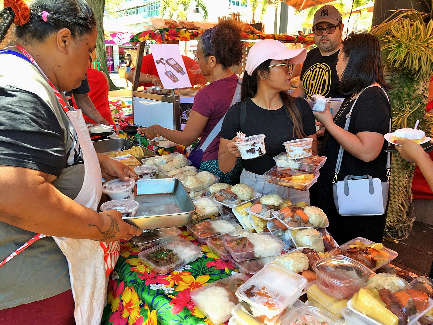 Belle affluence également sur ce stand qui proposait un maa’a Tahiti complet pour 2 500 francs avec plusieurs plats. 