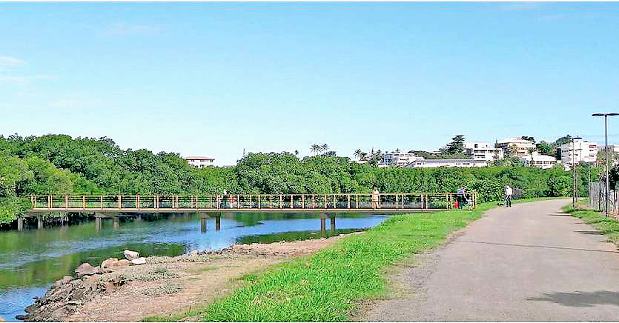 La future passerelle fera trois mètres de large et soixante de long.Illustration mairie de Nouméa