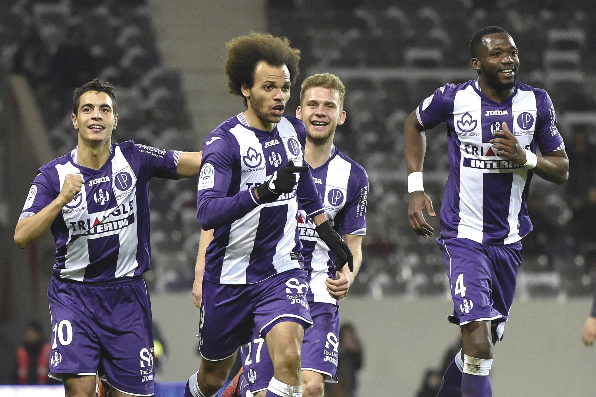 Toulouse, hier. Le Danois Braithwaite a inscrit l'un des quatre buts de son équipe hier lors de la victoire contre Bordeaux.