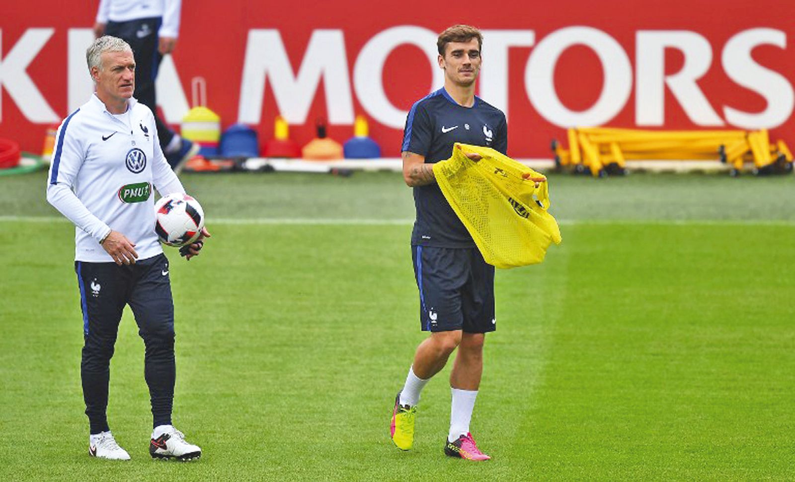 Clairefontaine, le 24 juin. L'équipe de France continue son entraînement en vue des huitièmes.