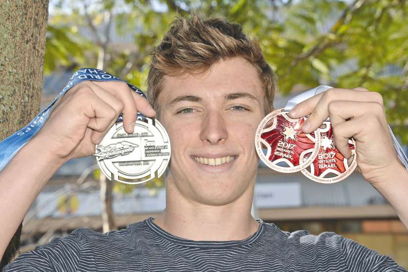 Maxime Grousset a pris la deuxième place du 50 m nage libre aux Mondiaux juniors 2017 en août.