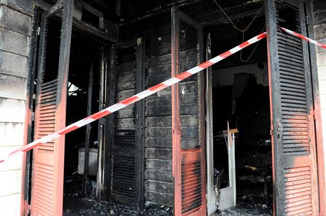 L'incendie s'est produit hier dimanche en fin d'après-midi. (photo Jacquotte Sampérez)