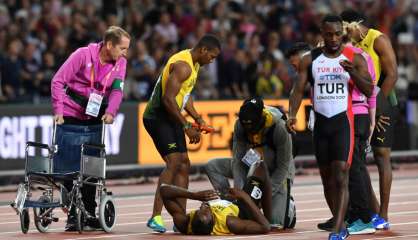 Athlétisme: Bolt se blesse pour sa dernière course, les Britanniques titrés sur 4x100 m