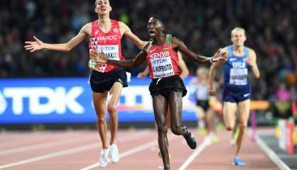 Athlétisme: le Kényan Conseslus Kipruto en or sur 3.000 m steeple