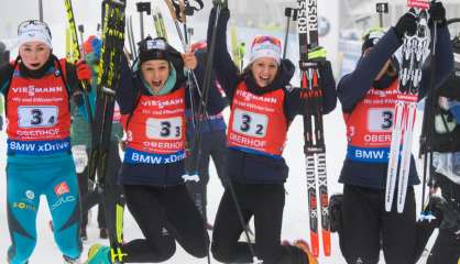 Biathlon: les Bleues matent les Allemandes sur leurs terres