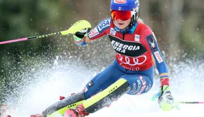 Ski alpin: Shiffrin loin devant lors de la 1re manche du slalom de Zagreb