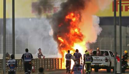 GP de Bahreïn de F1: Romain Grosjean miraculeusement sauvé des flammes