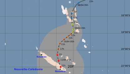 Le cyclone se forme et devrait arriver lundi soir en Calédonie 