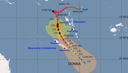 Donna se renforce, le Nord, Ouvéa et Lifou en alerte de niveau 2 à 19 heures