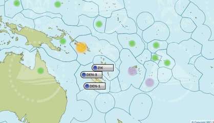 Une carte des alertes épidémiques en Océanie