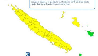 La Grande-Terre, Lifou et Ouvéa en vigilance jaune