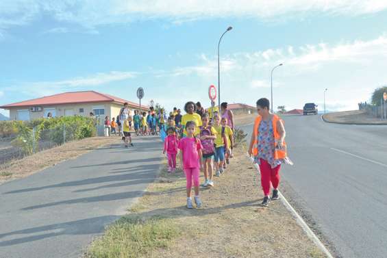 Le pédibus de Téari a fait le plein de passagers